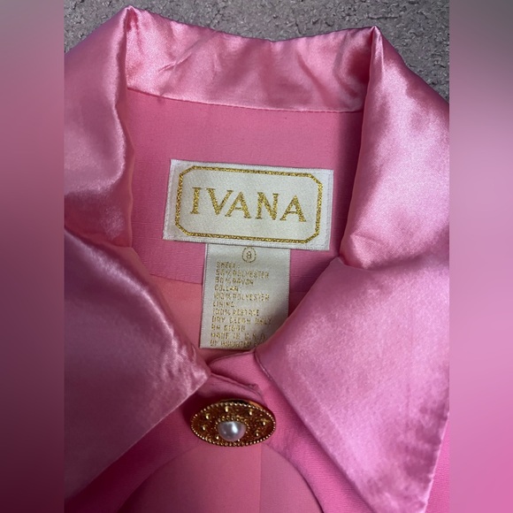 Ivana Vintage Pink Blazer Size 8 one button needs to be repaired - Picture 7 of 8